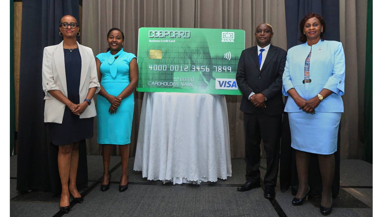 Sheila Changangu, Marketing Director Visa East Africa, Mary Kangethe, Director Visa Commercial Solutions, Visa East Africa, Moses Gitau and Linda Mango, Head of Card Payments, Co-op Bank  PHOTO/COURTESY